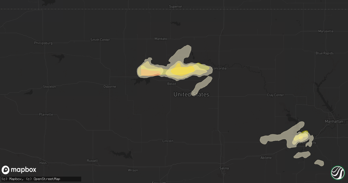 Hail Map in Beloit, KS on April 25, 2024 HailTrace